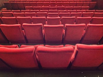 Empty benches in row