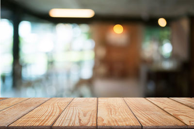 Close-up of illuminated table