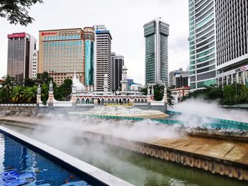 Confluence of the klang and gombak rivers in kuala lumpur in malaysia