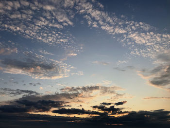 Low angle view of sky during sunset