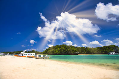 Beautiful coral reaf sea of kabira bay