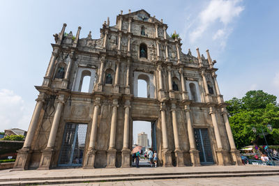 Low angle view of historical building