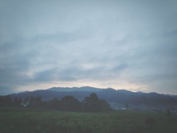 Scenic view of field against sky