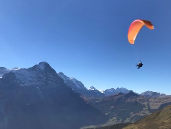 Scenic view of mountains against clear sky