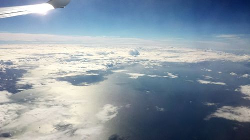 Aerial view of clouds over sea