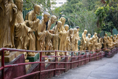 Statues in a row