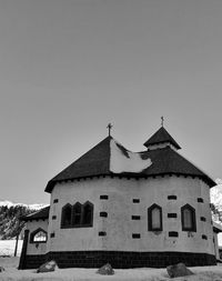 Low angle view of building against clear sky