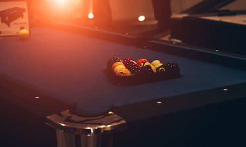 High angle view of cake on table