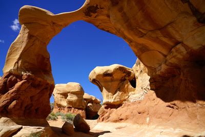 Low angle view of rock formation