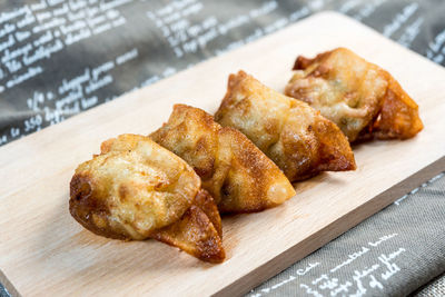 Close-up of food on table