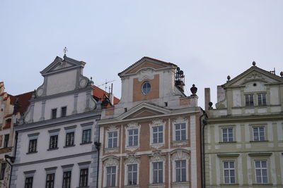 Low angle view of old building against clear sky