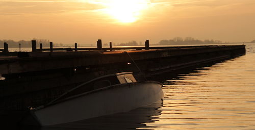 View of sunset over sea