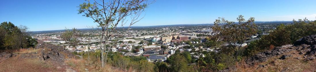 High angle shot of townscape