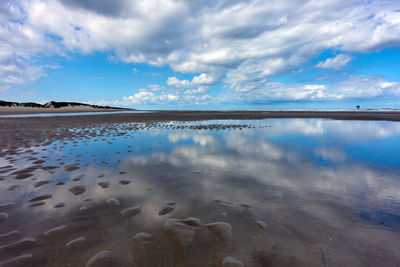 Scenic view of beach against sky