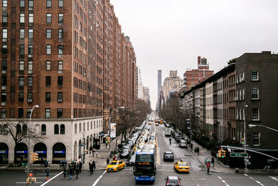 Road passing through city street