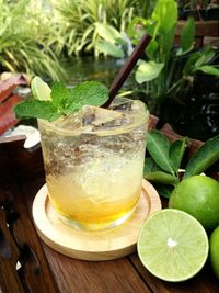 Close-up of drink on table