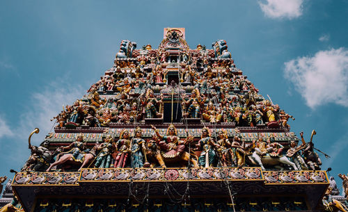 Low angle view of sri veeramakaliamman temple