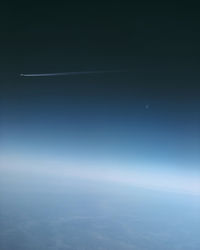 Aerial view of vapor trails in sky