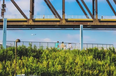 View of yellow bridge against sky