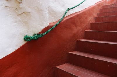 High angle view of stairs