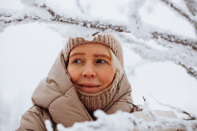 Portrait of a young girl in winter