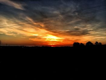 Silhouette of landscape at sunset