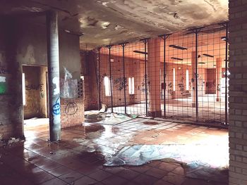 Interior of abandoned building