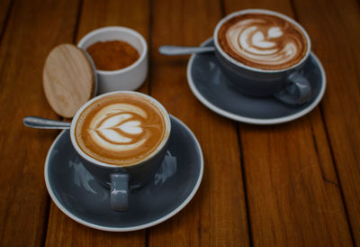 Cup of coffee on table