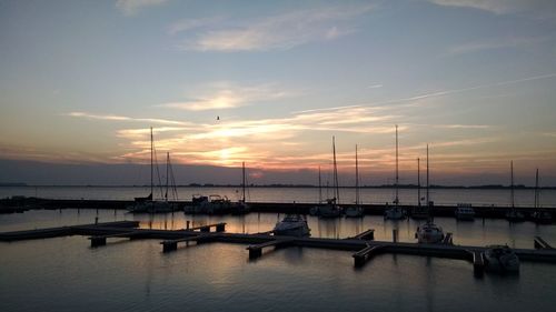 Scenic view of sea at sunset