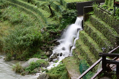 Scenic view of waterfall