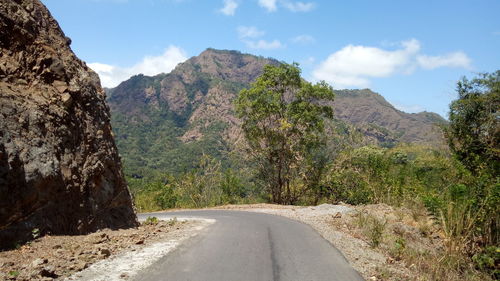 The road to the tourist location of the traditional village of bena, bajawa, indonesia