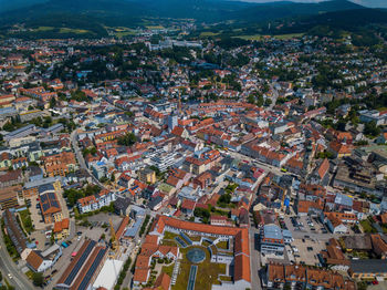 High angle shot of townscape