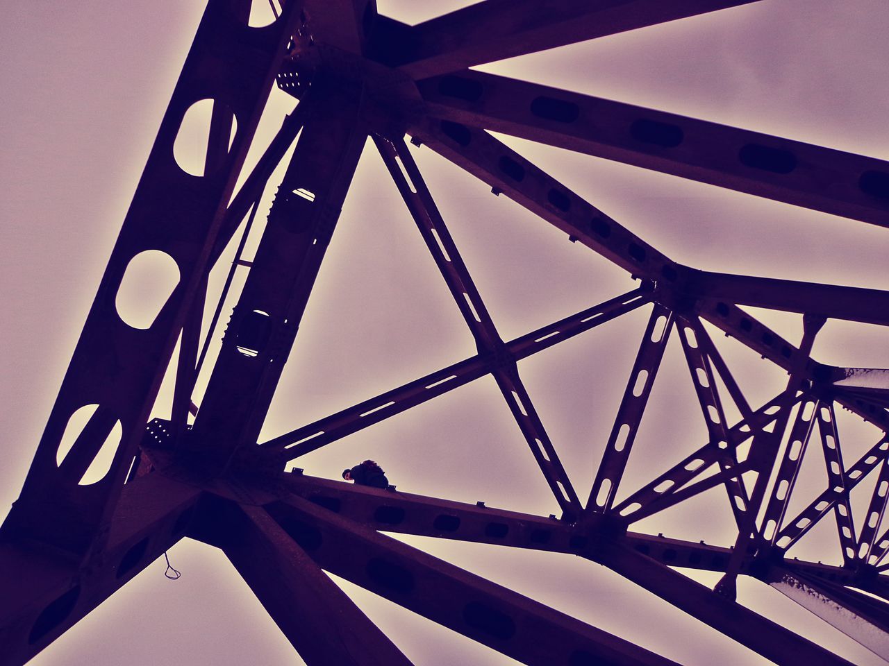 architecture, sky, no people, low angle view, built structure, line, metal, blue, nature, iron, outdoors, ferris wheel