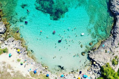 High angle view of beach