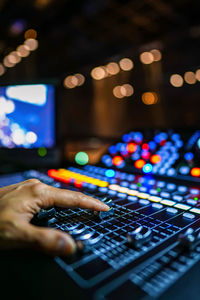 Close-up of hand using mobile phone