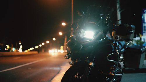 Vehicles on road at night