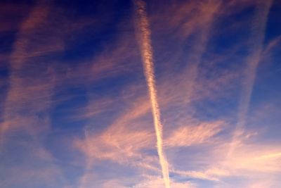 Low angle view of vapor trail in sky