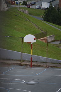 Close-up of basketball court