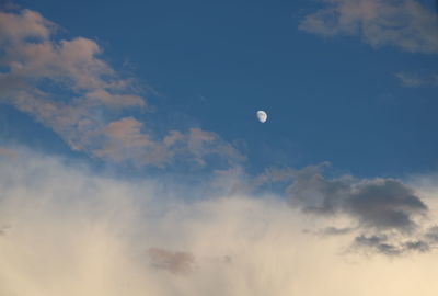 Low angle view of moon in sky