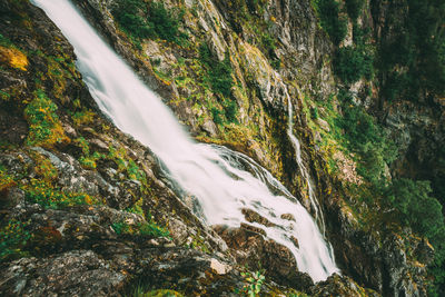 Scenic view of waterfall