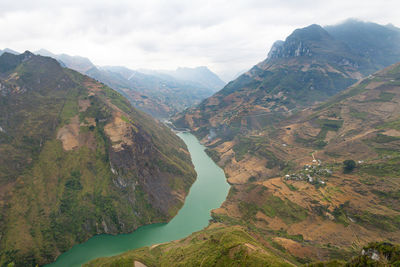 The green scenic nho que river in ha giang, vietnam