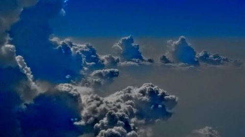 Low angle view of clouds in blue sky