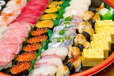 Close-up of sashimi plate