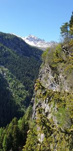 Scenic view of mountains against clear sky