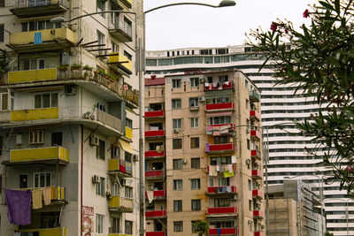 Low angle view of buildings in city