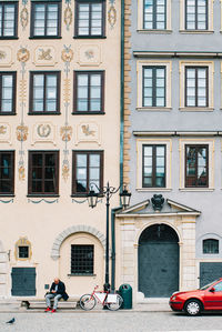 Street against building in city