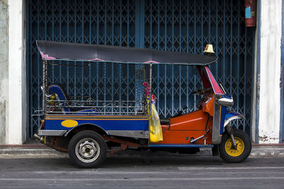 Vintage car parked on street