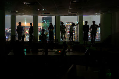 Group of people in the dark room