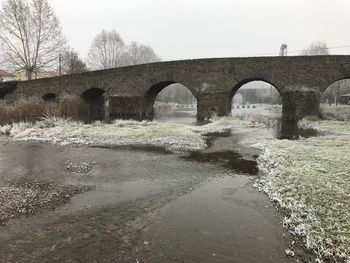 Bridge over water against sky