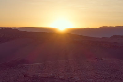 Scenic view of landscape against sky during sunset
